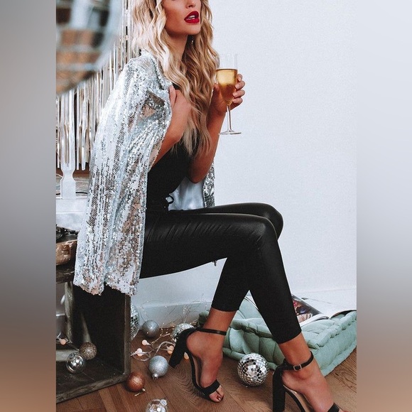 Jackets & Blazers - Silver sequins blazer